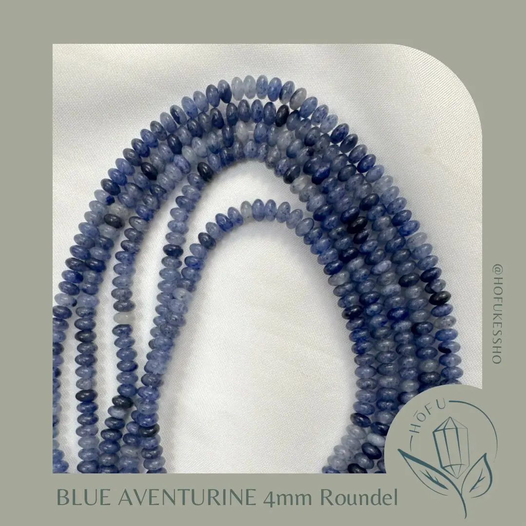 Batu Alam Blue Aventurine Natural Crystal Long String