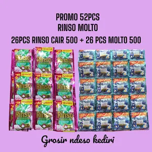 PROMO SPESIAL 52pcs (26pcs rinso cair+26pcs molto) PROMO SPESIAL 52pcs (26pcs rinso cair+26pcs molto)