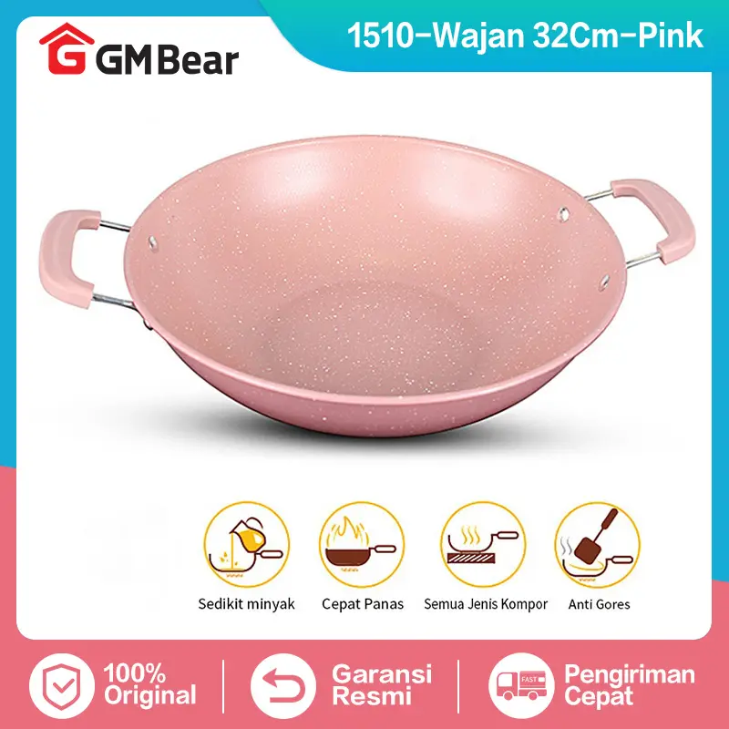 GM Bear Wajan Penggorengan 32cm 1510 - Wok Pan 32cm