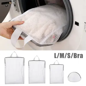 Laundry Bag Washing Net Premium – 4PCS kantong jaring cuci mesin cuci, tebal anti deformasi, dengan resleting zipper, kapasitas besar, ideal proteksi bra, panties, pakaian bayi【KOSMEBLAB】