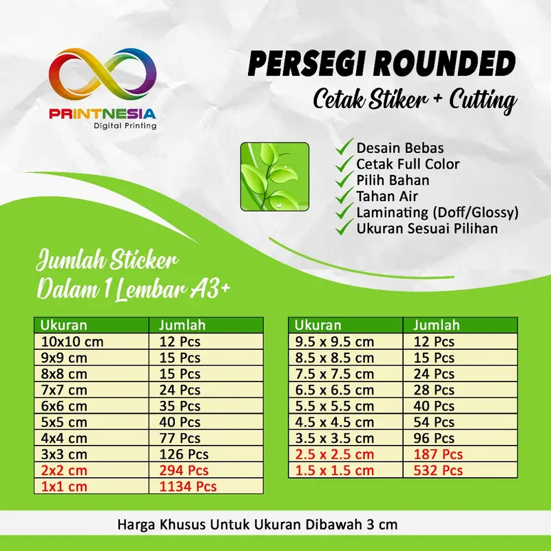 EXPRESS Cetak Stiker Chromo / VINYL Cut A3 Cutting Custom Murah / Cetak Stiker Label Kemasan Makanan Minuman Online Shop Murah 4