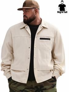 Chaqueta camisera de pana para hombre de talla grande, abrigo cálido y versátil con botones, ideal para otoño e invierno, ropa casual de moda y diseño multifuncional