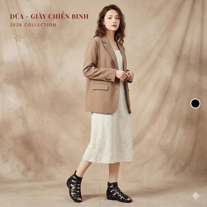  Giày Sandal Chiến Binh Xương Cá Đế Cao 3 Phân Xăng Đan Chiến Binh N90 DéP Nữ Dép Quai Hậu Sandal Shoes 