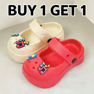 BUY 1 GET 1 Sandal Anak Perempuan Sandal Bermotif Kartun Terbuat Dari Karet EVA Yang Fleksibel Nyaman Dan Tahan Lama Sandal Luar Ruangan Anti Selip Ukuran 20-25 Tersedia Dalam Berbagai Warna