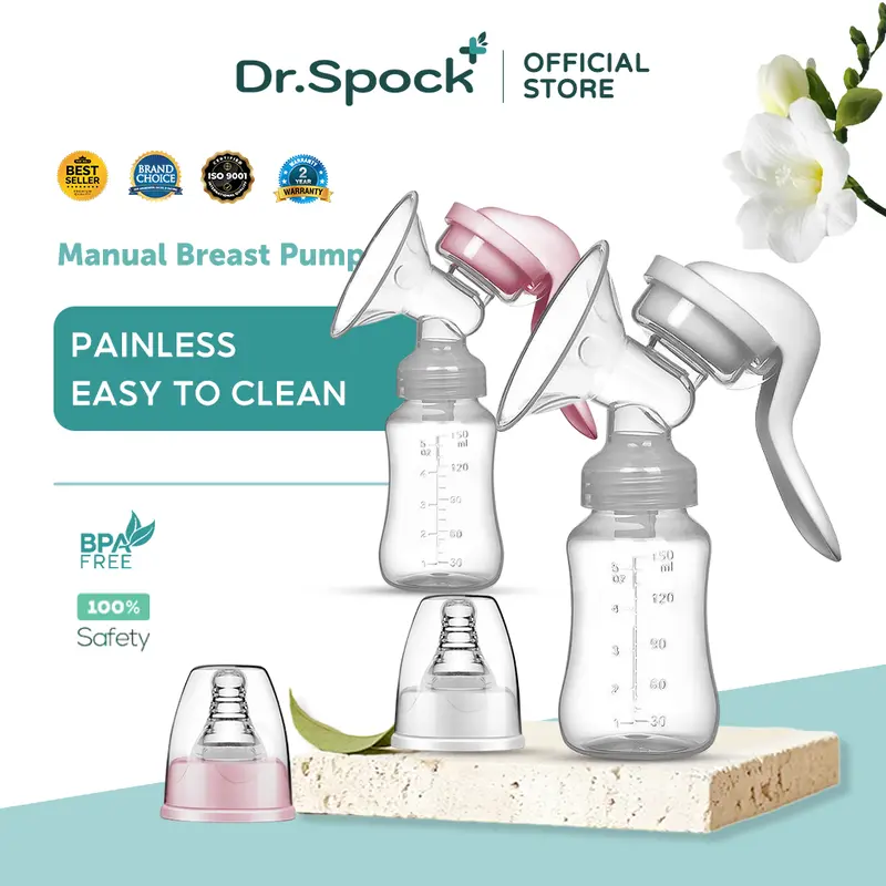Dr.Spock Pompa ASI Manual MB01 Qiutee Single Breast Pump Mudah Digunakan - BPA Free - Elektrik Accessories Ibu Electric Bayi 0