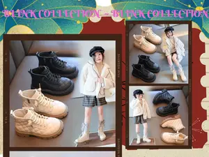 6929 NEW Sepatu boot anak motif kotak-kotak 3D kualitas premium