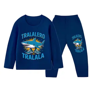 Setelan Lengan Panjang Anak Baju Tidur Piyama Anomali Tralalero Tralala Ukuran 1-10 Tahun Anak Laki-laki 1827