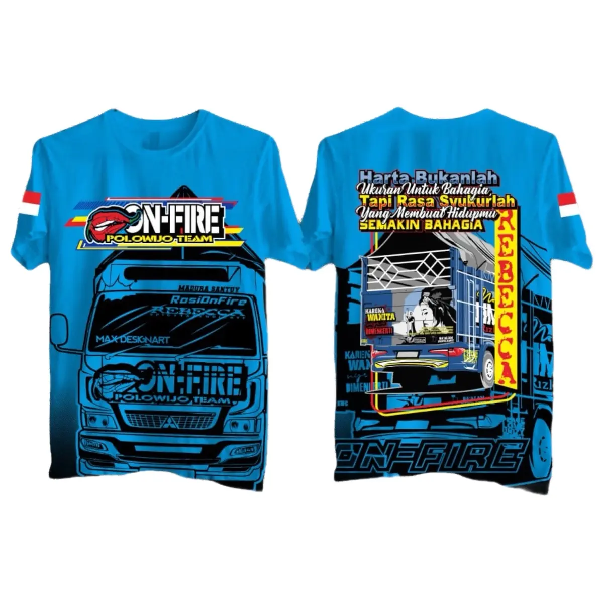 Kaos Truck On Fire Polowijo Team Catton Combed Sablon Plastisol Full Print