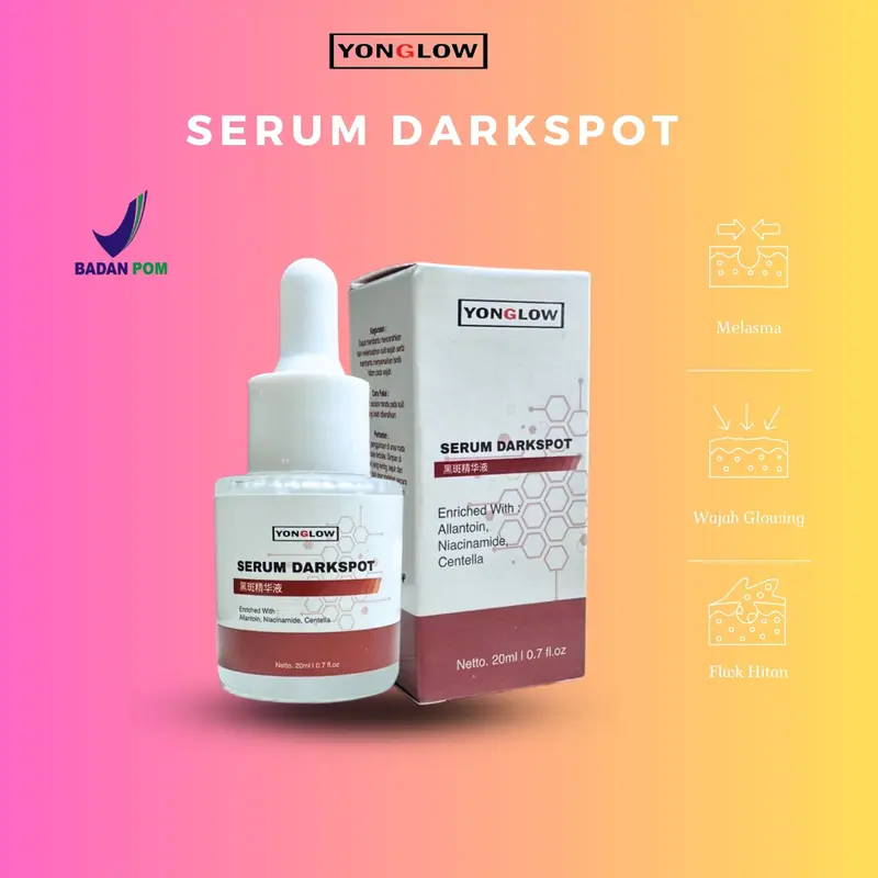 Yonglow Serum Cina Flek BPOM Darkspot Removal Penghilang Melasma Hiperpigmentasi Bintik Hitam Bekas Jerawat Wajah Ampuh Pencerah Mencerahkan Kusam 4