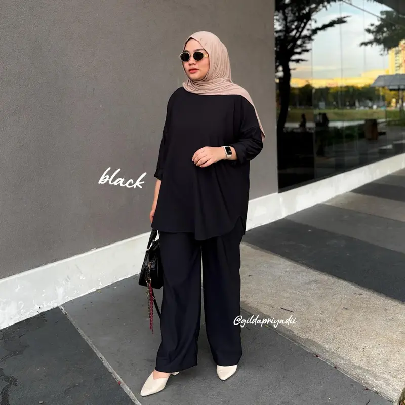 (Hanya Set Wanita) Nan x Gilda Priyadi - Setelan Aurell Batwing Oversize Looks//Setelan Wanita Muslimah 6