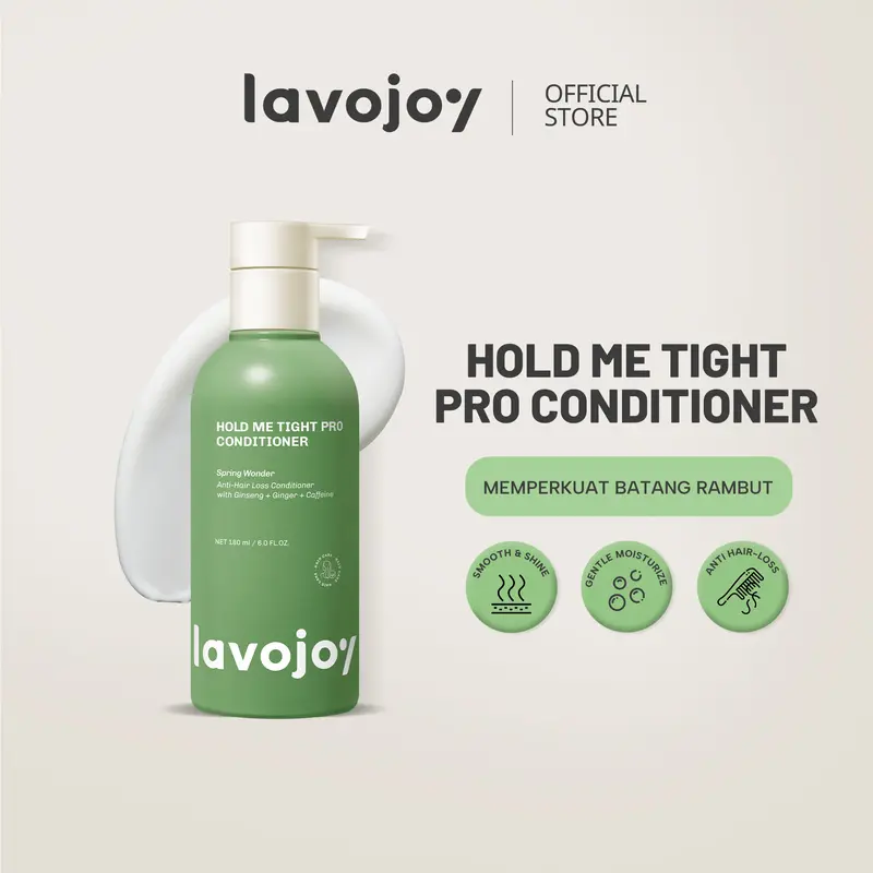 【BEST SELLER BUNDLE】 lavojoy Hold Me Tight Pro Shampoo + Conditioner Spring Wonder 2 in 1 Bundle Set | Perawatan Rambut Rontok | Ginger | Ginseng | Caffeine 3