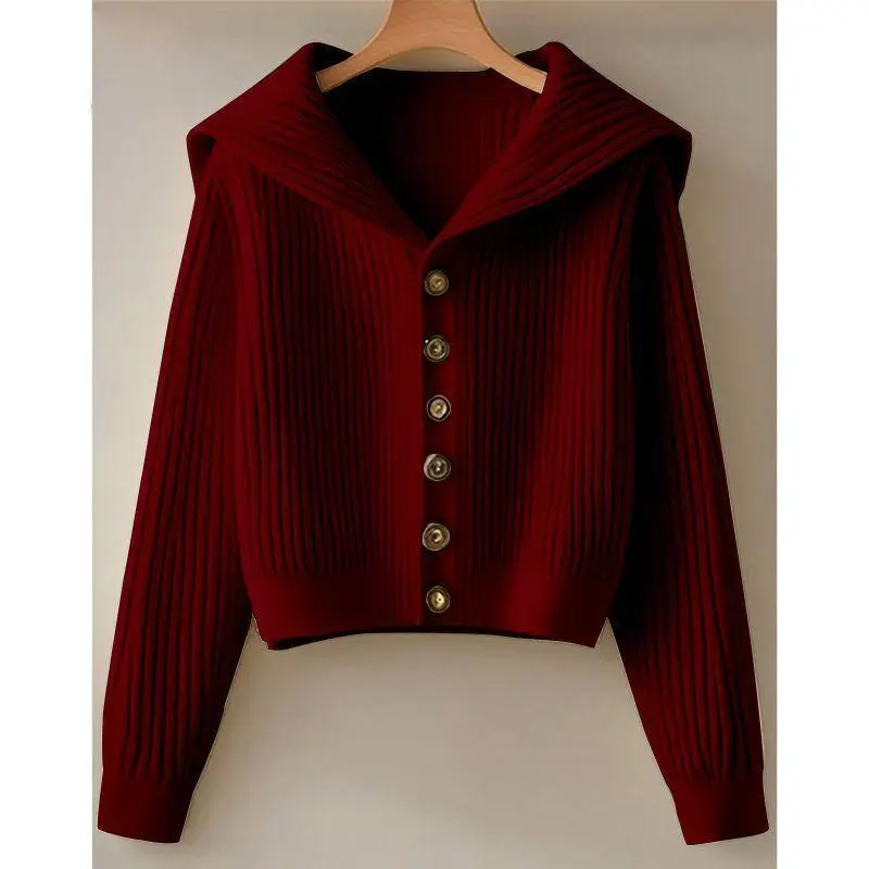 Áo Len Cao Cấp Lười Biếng, Phong Cách Cổ Điển Thời Trang, Bộ Sưu Tập Thu Đông 2024, Kafuu Áo Cardigan Dệt Kim Nhỏ Quần Áo Nữ Women Top