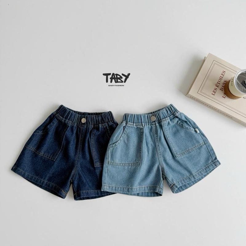 [TABY] Quần short jeans chỉ nổi, chất liệu jeans co giãn, thoáng khí cho bé trai 8-28kg TB18