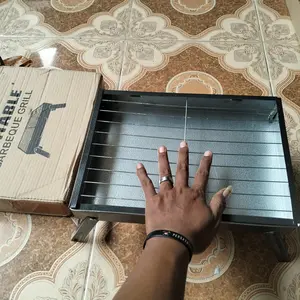 TERMURAH..sold panggangan PORTABLE arang bbq serbaguna set alat pemanggang full cat calerbon pabrikan anti karat. ukuran P34xL25xT18