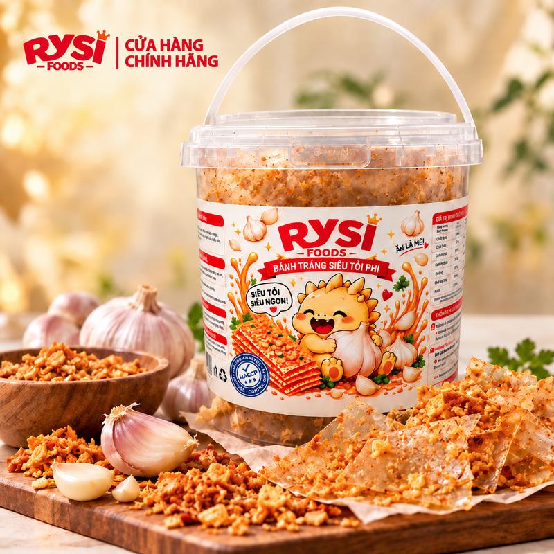 Bánh Tráng Siêu Tỏi Phi – Chay Mặn Đều Dùng Được, Tỏi Phi Đậm Vị, Muối Siêu Cuốn | RYSI FOODS