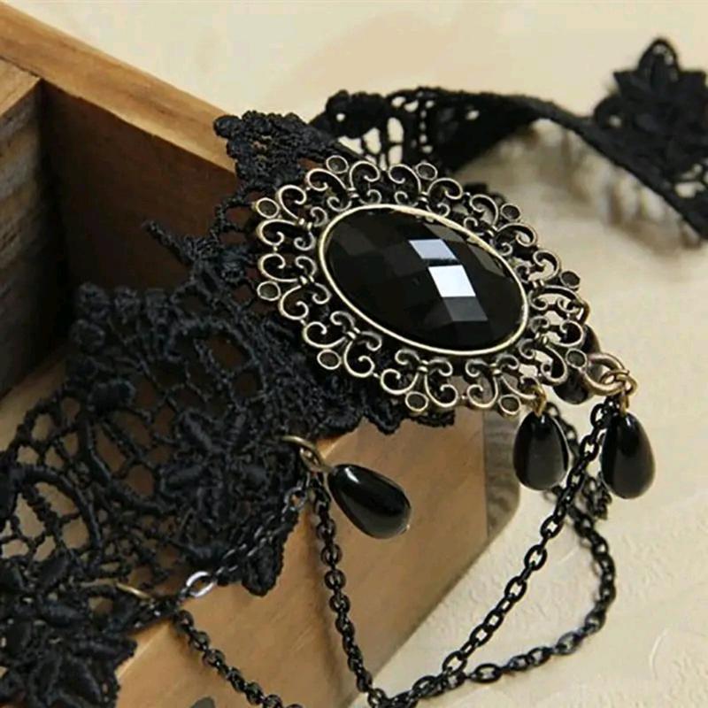 Aksesoris Kalung Lace Resin Vintage Gaya Retro Elegan - Model Terbaru 7