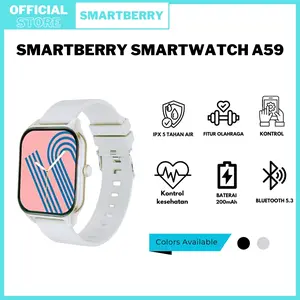 Smartberry Smartwatch A59 splashproof Jam Ponsel Bluetooth 5.3 Kontrol Kesehatan Notifikasi Pintar Baterai 200mAh Trendy & Modern
