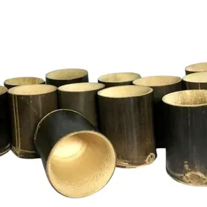 gelas bambu hitam ukuran 15cm perbiji siap order