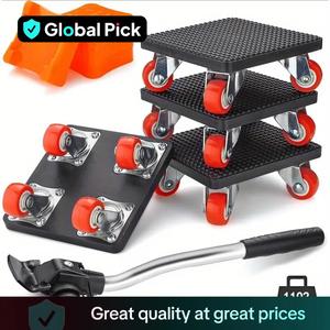 Furniture Moving and Raising Tool Set, 360° Rotatable Furniture Moving Tool, Furniture Moving Wheel, Furniture Moving Tool for Bed, Sofa, Desk, Furniture Lift Mover