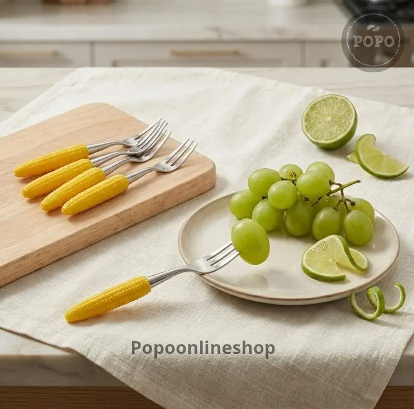 Garpu Kue Buah Pudding Kecil Stainless Steel Jagung