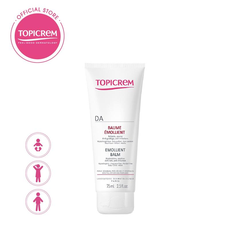Topicrem DA Emollient Balm (75ml) Soothes, Anti-itch, Anti-Irritation ...