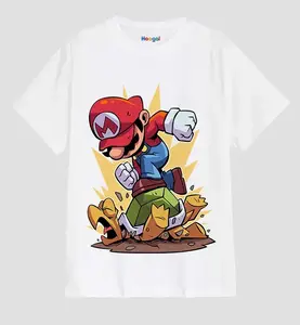 Cool T-shirts and classic game IP linkage! The funny picture of Mario stepping on the turtle shell is very childhood-like.
