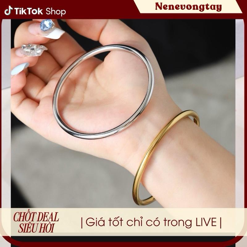 [Tặng hộp] Vòng tay titan Chu Sa 4mm (4li)- form tròn - thép ko hoen gỉ - hai màu thời trang nam nữ - phụ kiện [Deal hời livestream Nene]