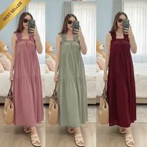 Grosirdresswanita - Dress Yukensi Amanda Bahan Rayon Twill Adem Jatuh Maxi Best Seller Busui Friendly