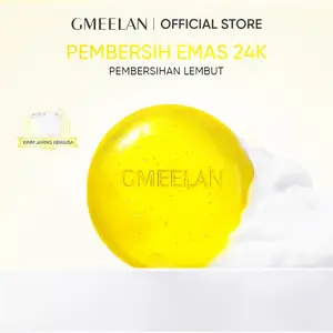 GMEELAN 24K Gold Glowing Bar – Sabun Wajah & Tubuh Pemutih & Pengencang dengan Zaitun