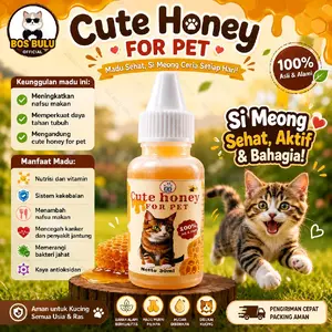 cute honey madu vitamin nafsu makan daya tahan tubuh kucing 30ml