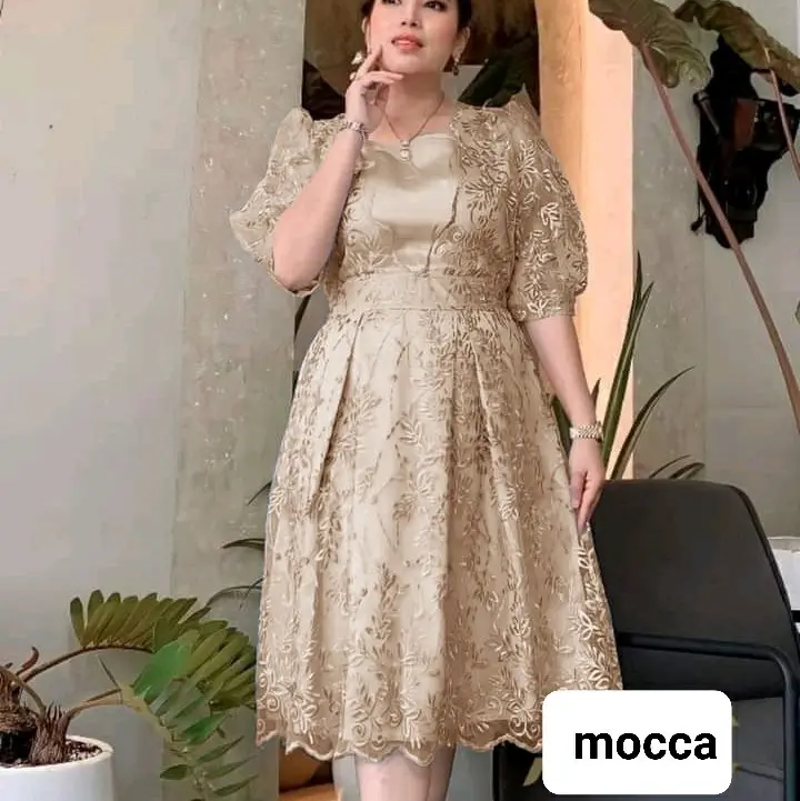 TP89 Dres Mewah Taliana 89z4 Gaun wanita modis simple anggun cantik cocok untuk pesta, natalan, kondangan Formal Tile Satin Brokat 5