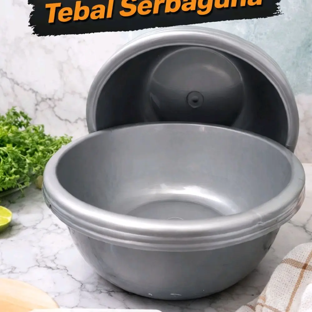 6 Pcs Baskom Cuci Serbaguna | Plastik Tebal, Tidak Mudah Pecah & Awet Dipakai diameter 10 cm