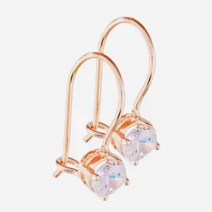Anting Desi Permata Rosegold Titanium Elegan Cantik Ala Korean Style Anti Karat Anti Luntur Tahan Lama untuk Tampilan Mewah