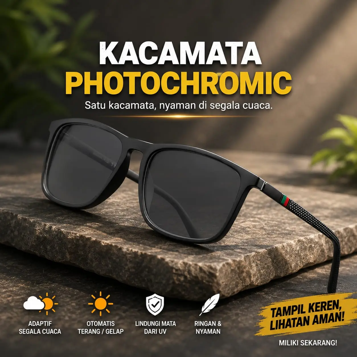 Kacamata Photochromic Fashion Korea Retro Anti Blue Light anti Radiasi Model untuk Pria dan Wanita 777 Photochromic Glasses Myopia Fotokromik Kacamata Central Asia