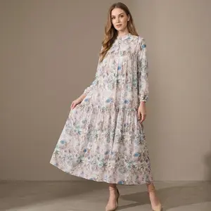Okedashop - JYA MIDI - Dress Wanita Motif Elegan Bunga Rayon 2024 Termurah