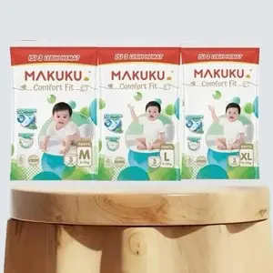 Makuku Comfort Fit 1 pack (isi 3 popok) Celana M/L/XL Popok Lembut Bayi Diapers Baby