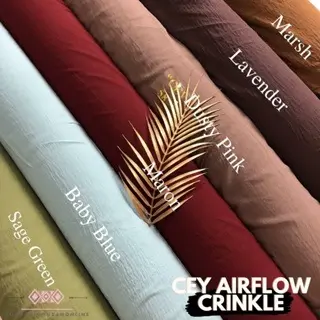 Kain Rayon CEY Airflow CRINKLE Original Premium Super STRETCH 100% Grade A GSM TINGGI TERMURAH