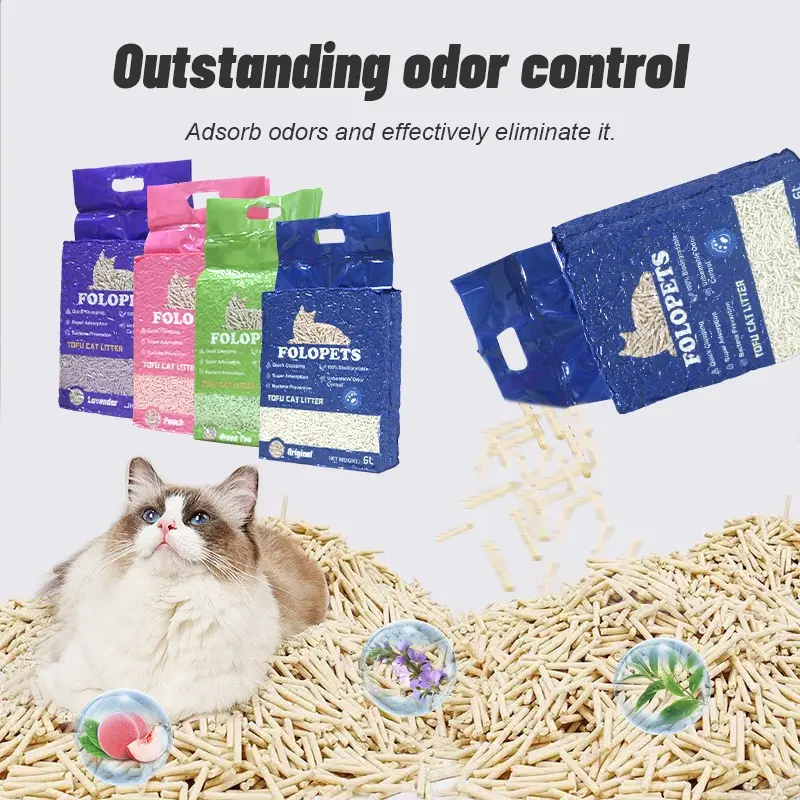 FOLOPETS Pasir Tofu Kucing 6L/2.3KG - Daya Serap Super, Debu Minimal & Bisa Disiram! 4 Aroma Wangi + Ramah Lingkungan (Untuk varian 7L/2.5KG: Pasir Campuran Tofu & Bentonit) soya  tofu  litter tofu  cat  litter pasir  kucing  crystal 1