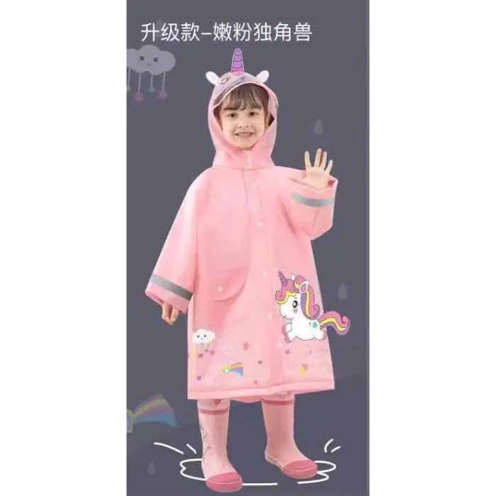 C㊚A9 Jas Hujan Anak Karakter Unicorn Shark Rabbit Jas Hujan Lucu S✉45