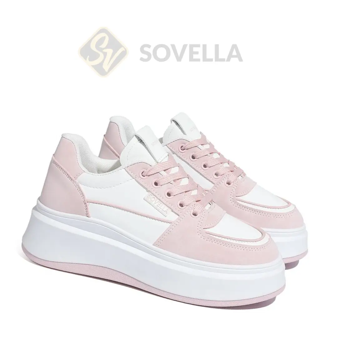 SOVELLA Leia Sepatu Wanita Sneakers Hitam Putih Karet Casual Shoes