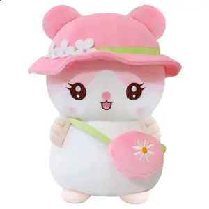 Mainan Anak Boneka Hamster Lucu Imut Dan Lembut Pake Topi Ukuran 30cm Warna Ping