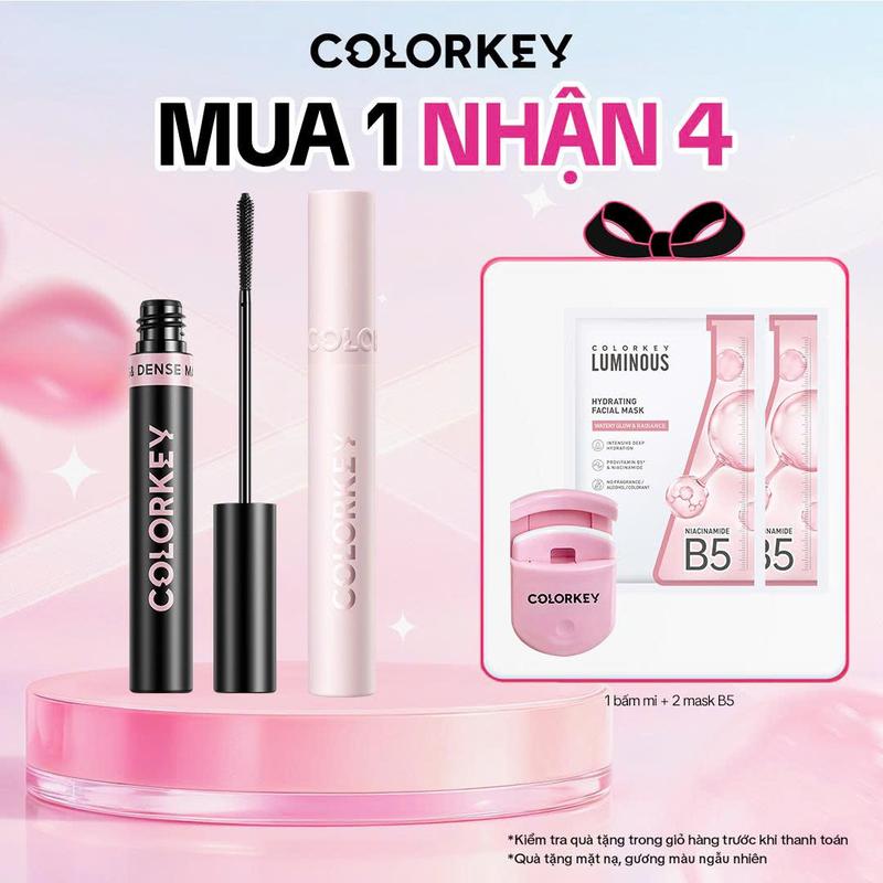 EX-ĐỘC QUYỀN Mascara COLORKEY Volumizing & Curling Hoặc Long & Dense Hỗ Trợ Giúp Mi Dài Tơi Tạo Cảm Giác Mi Dày Tự Nhiên Nhanh Khô Không Lem Trôi