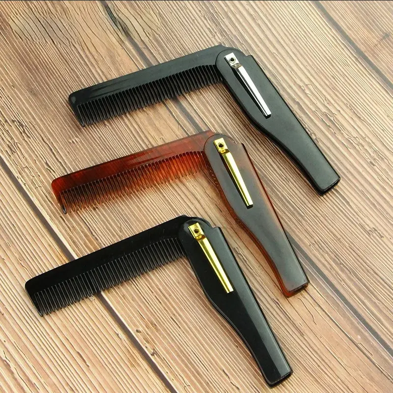 DK Sisir Rambut Lipat Foldable Pocket Hair Comb - HC002 - Black Jenggot 4