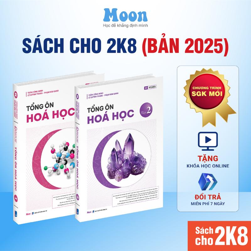 Sách Hoá 12 ctm (chương trình mới), Tổng ôn hoá học ôn thi thpt quốc gia, đgnl Moonbook