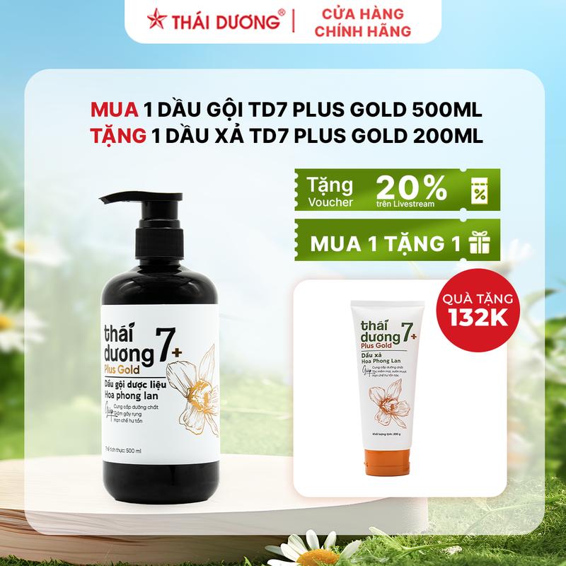   Combo Sale  Mua 01 Dầu gội Thái Dương 7 Plus Gold  500ml  TẶNG 01 Dầu Xả Thái Dương 7 Plus  chai200ml  