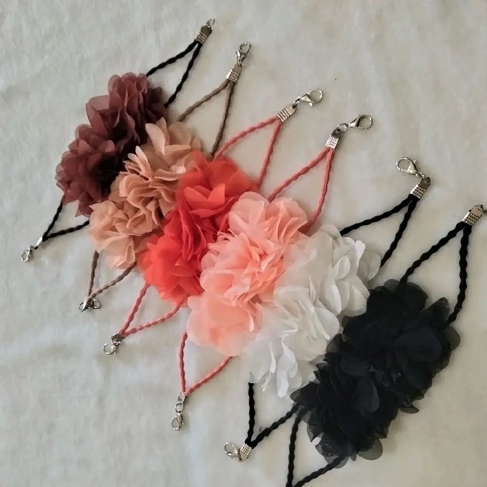 konektor masker bunga frill, tali masker untuk hijab, strap masker hijab