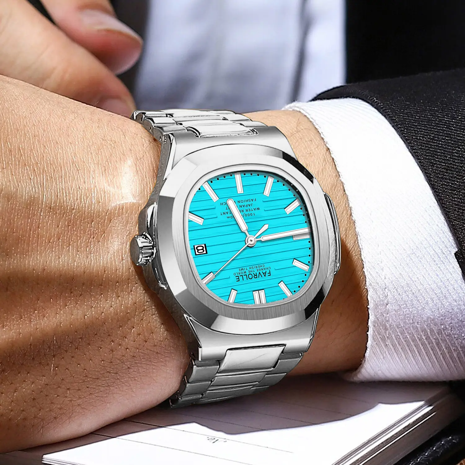 Tiffany Blue Nautilus stainless steel Black dial high-end business Men's high-end mechanical watches