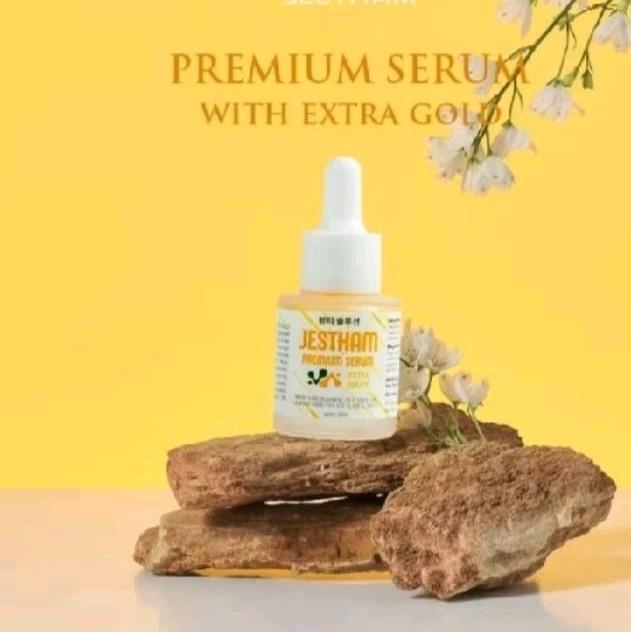 JESTHAM SERUM GOLD PREMIUM KOREA Essence Wajah Perawatan Bopeng Pencerah Aging Tetes Hitam 1