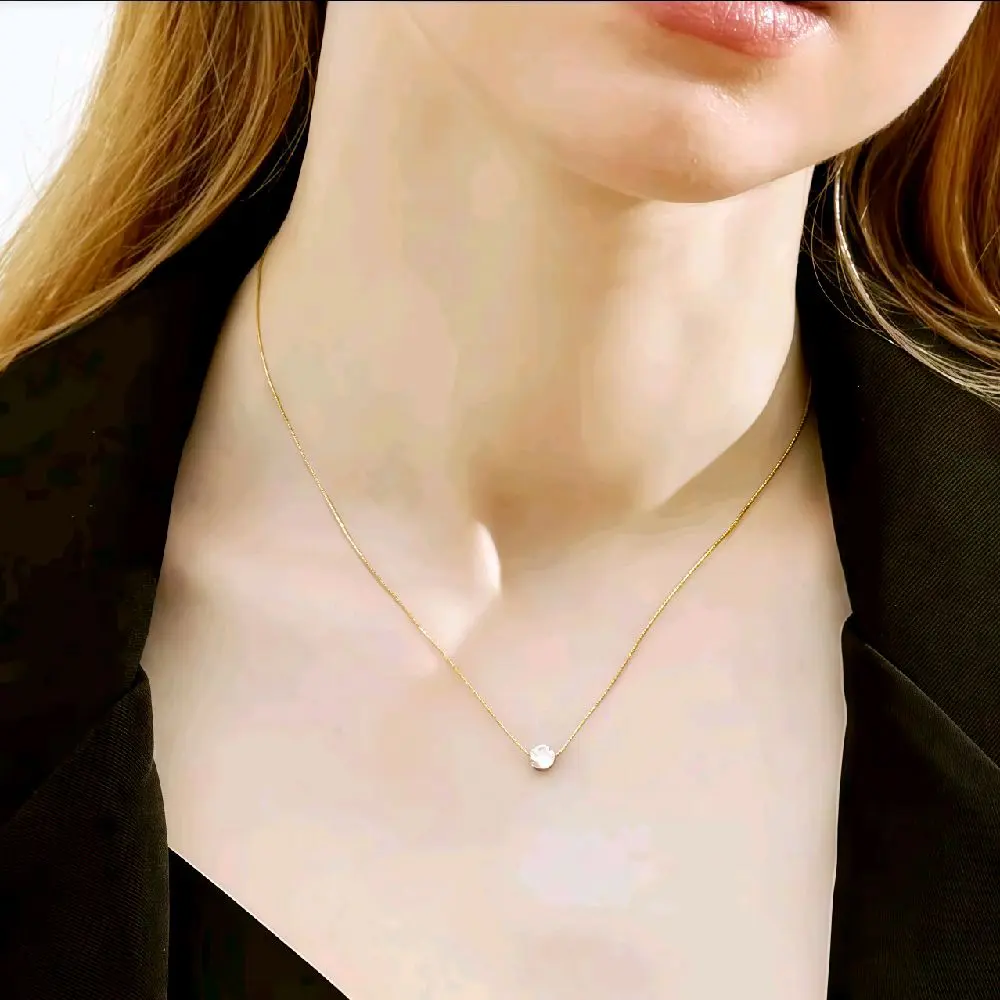 VIRAL DI TIKTOK kalung nagita liontin diamond titanium gold anti karat anti luntur Elegan Stainless Emas