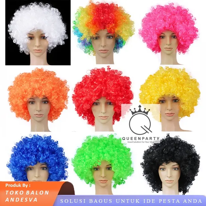 Wig kribo / Rambut Palsu Kribo Allsize / Wig Badut / wig costplay / Rambut Badud / Rambut Kribo Palsu wig 0